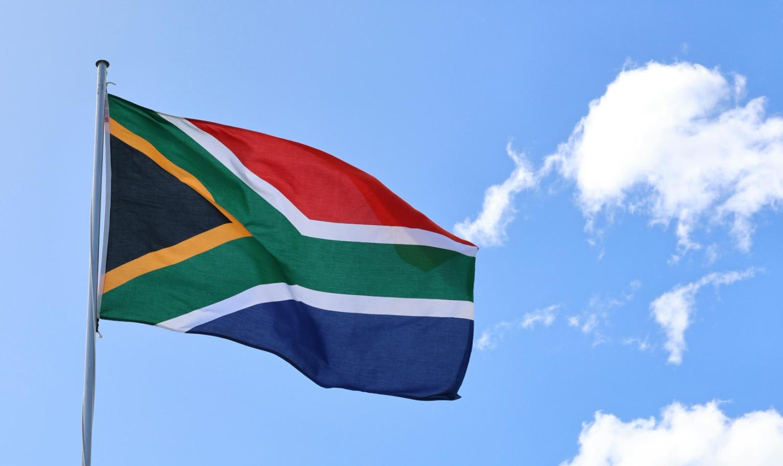 South African Flag Blowing in the Wind